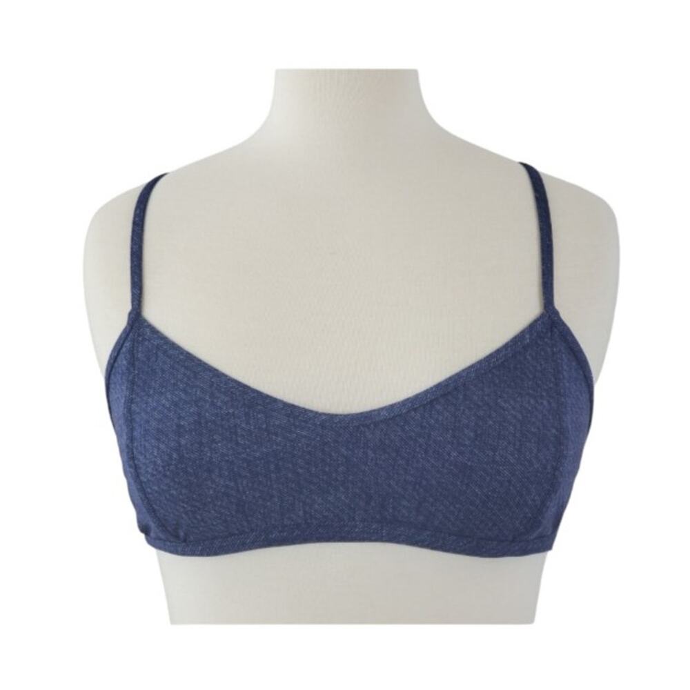 L*Space Nanette Dreamer Denim Crochet Bikini top